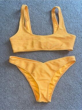 PacSun Kendall & Kylie Golden Yellow/Orange Glitter Bikini Set